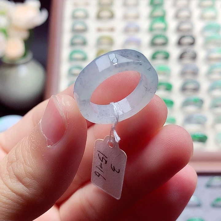 翡翠未镶嵌戒指15-16号