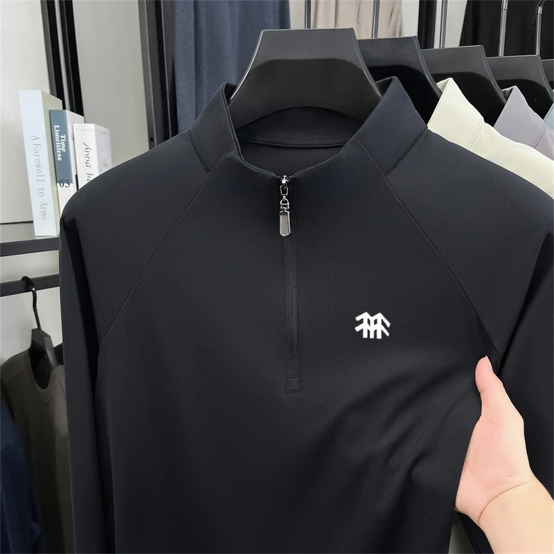 【奥莱撤柜 两棵树正品】隆家吸汗速干户外T恤情侣半拉链长袖内搭