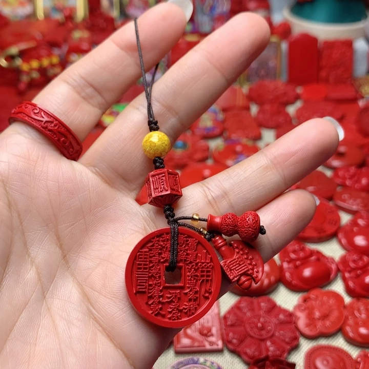 天然辰砂工艺品朱砂手机坠