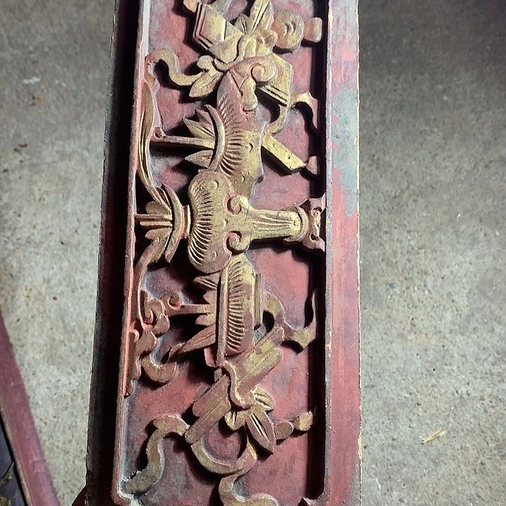 香樟木三****）老木雕老花板