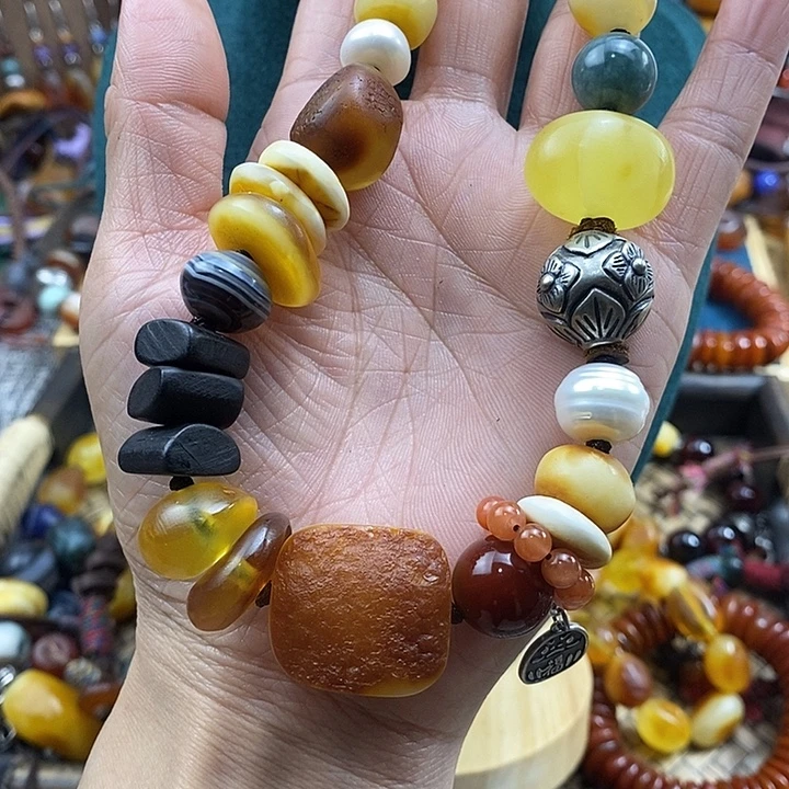 蜜蜡未镶嵌项链项链