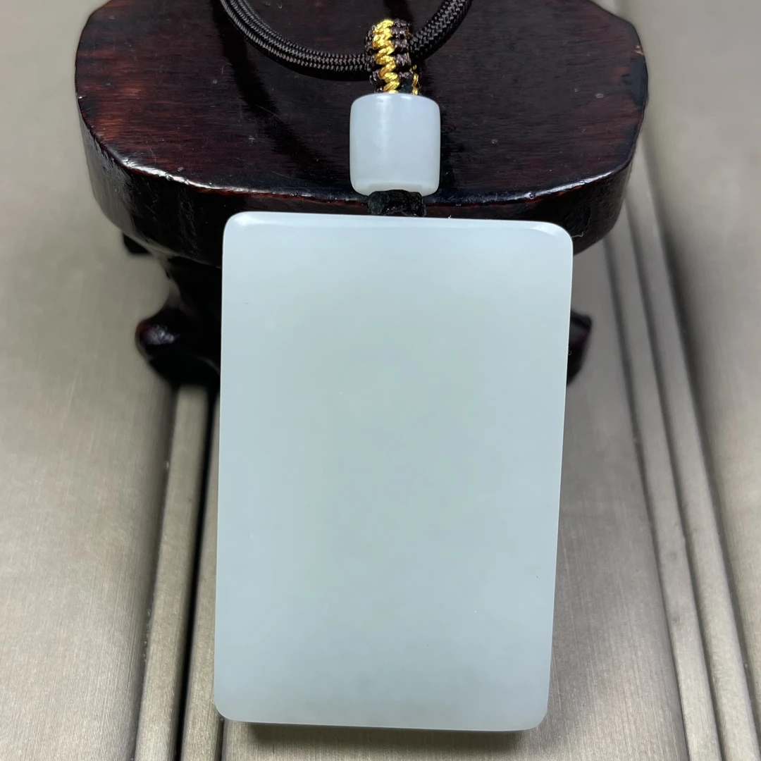 天然和田玉无事牌俄料白玉无事牌细腻经典油润挂件一物一证