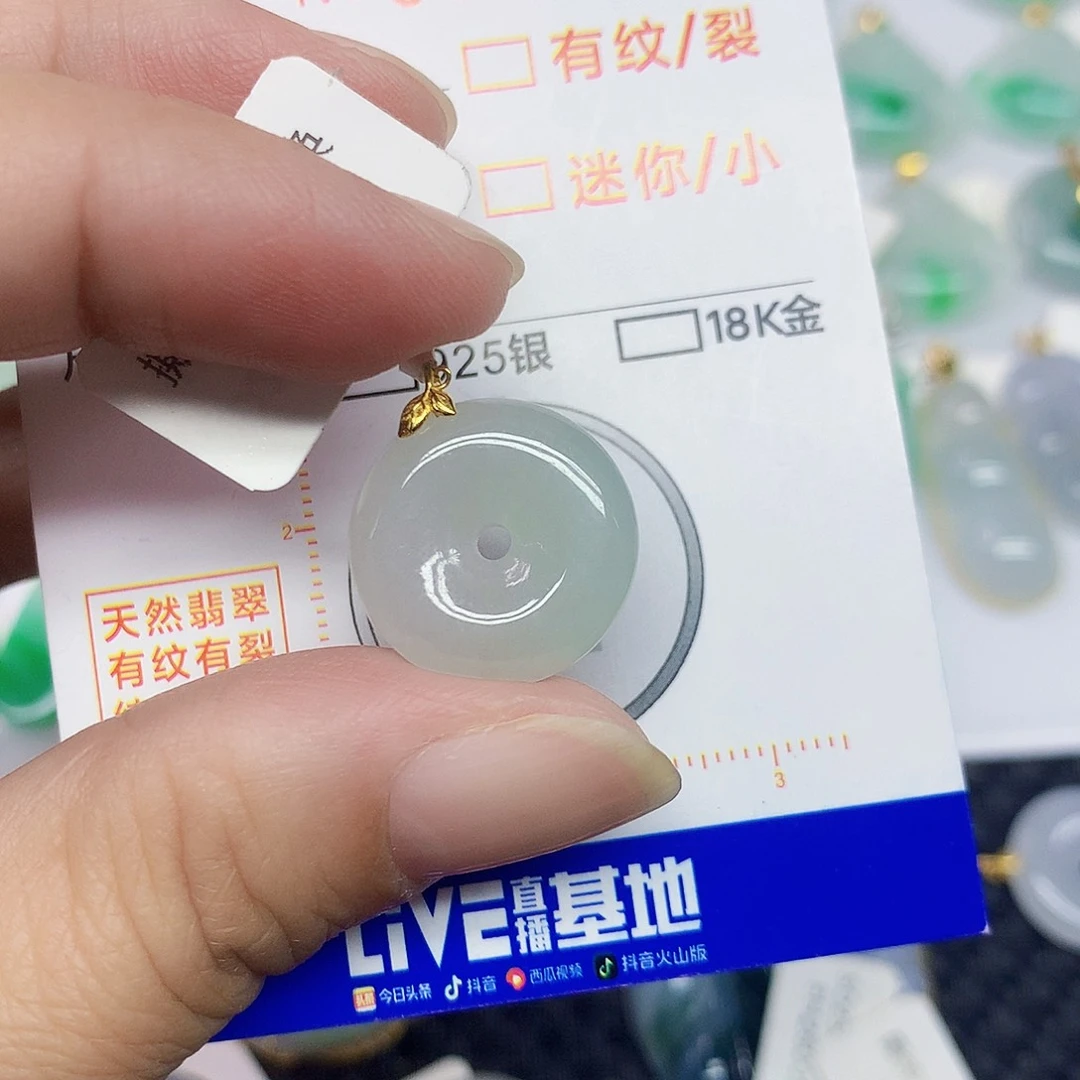 翡翠18K金镶嵌颈饰3455778899