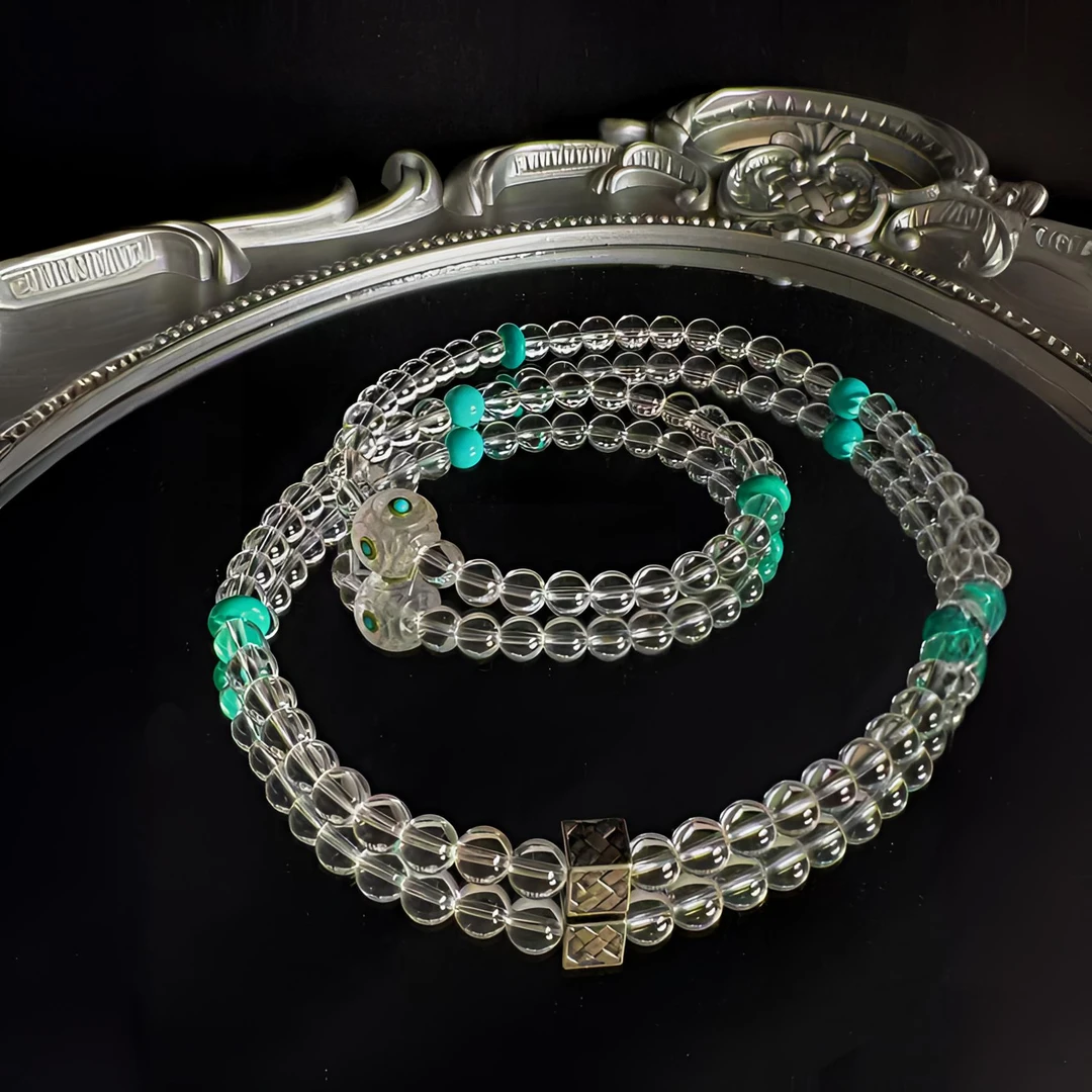 3A净体白水晶绿松石三圈 38.8拍10件才是价格