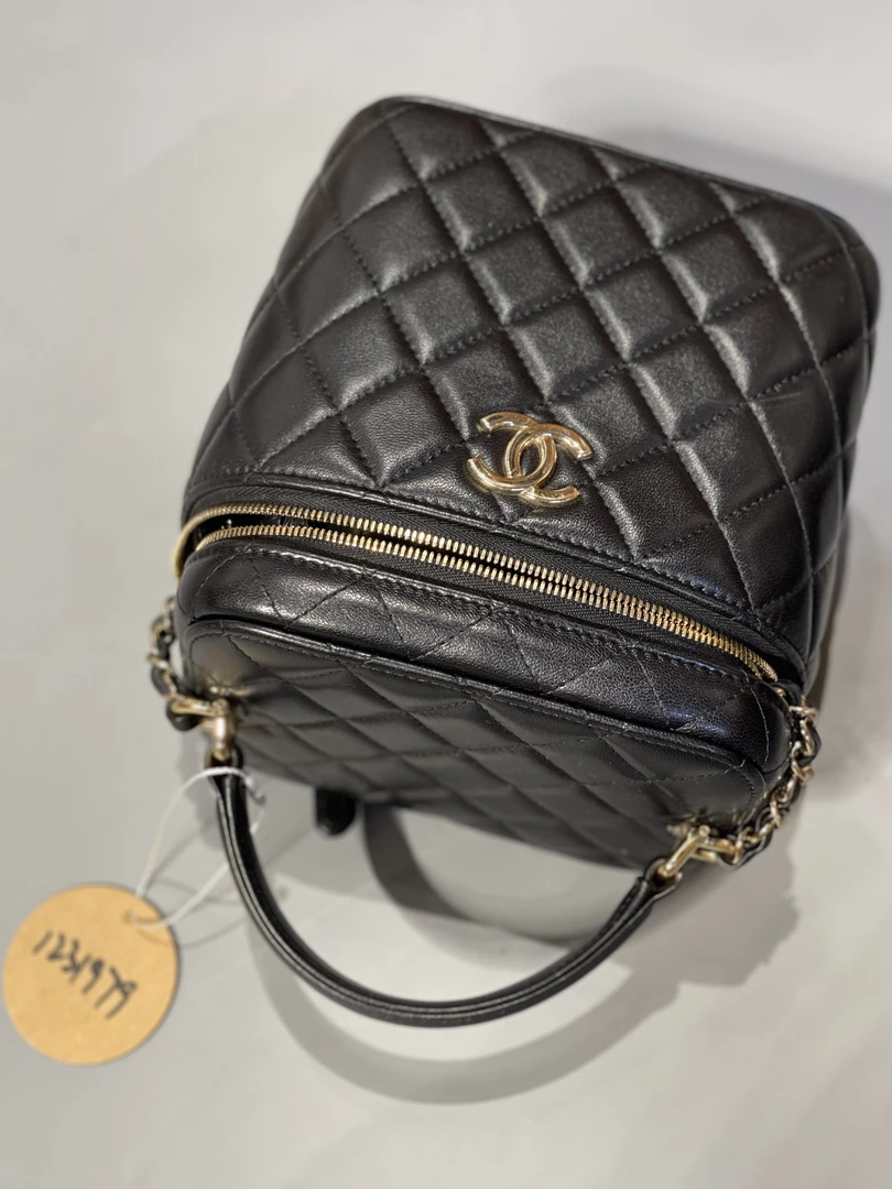 95新 Chanel/香奈儿 夏七中古/黑金盒子/单肩包1231979