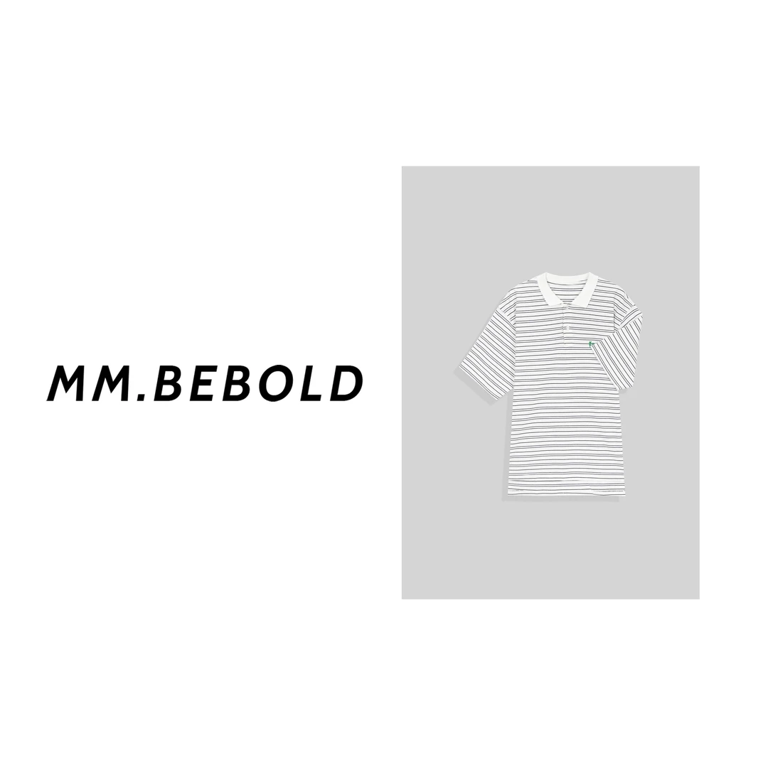 【蓓蓓精选】轻氧 刺绣条纹翻领POLO衫XYXS791