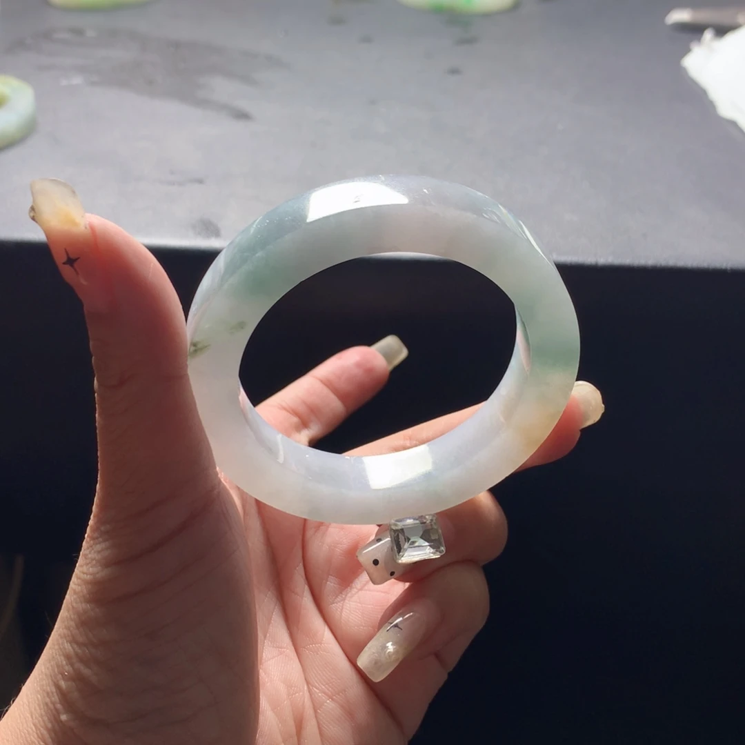 未镶嵌手镯定制翡翠52_56