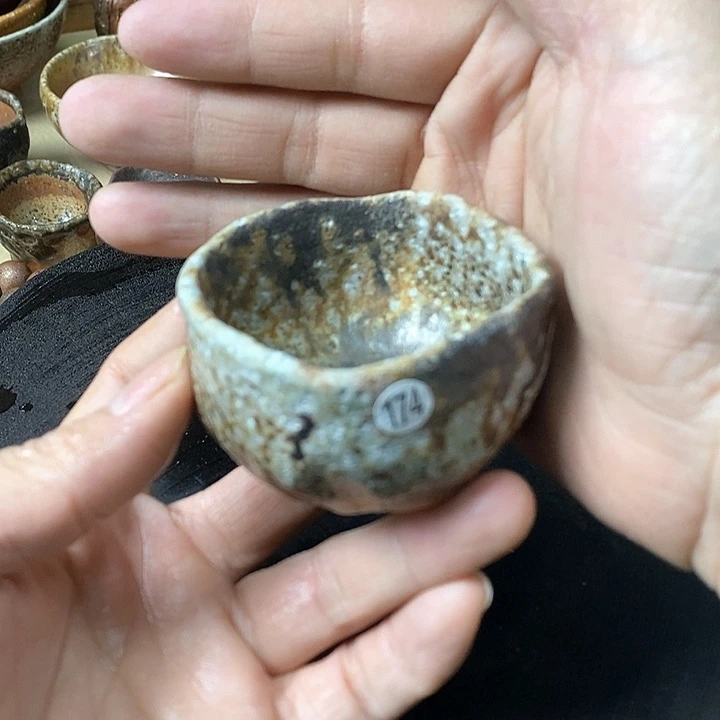 杯手工粗陶、柴烧茶器