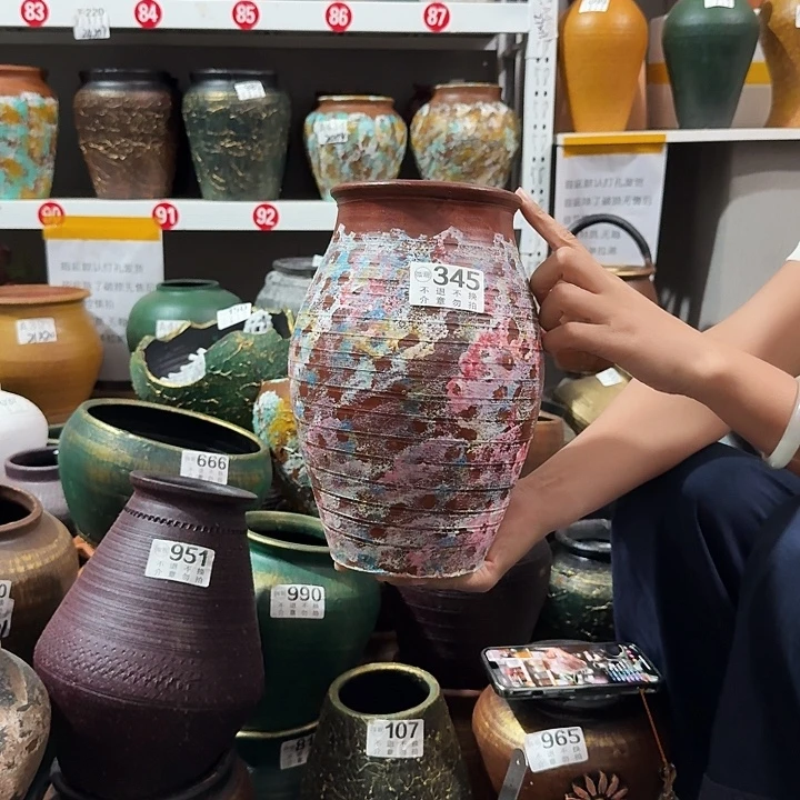 彩绘瓶345高度27口径13