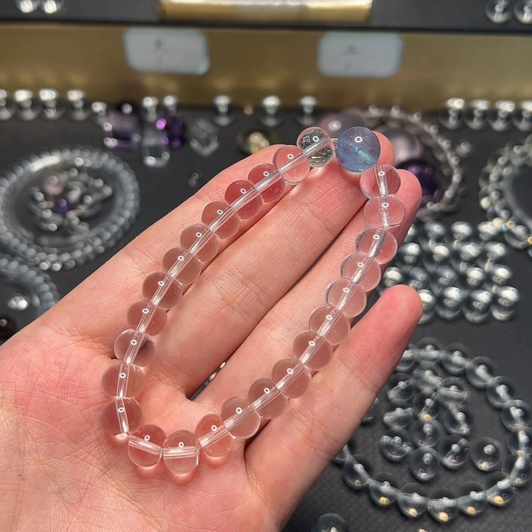 水晶手链未镶嵌湜*白水晶+海蓝宝手链