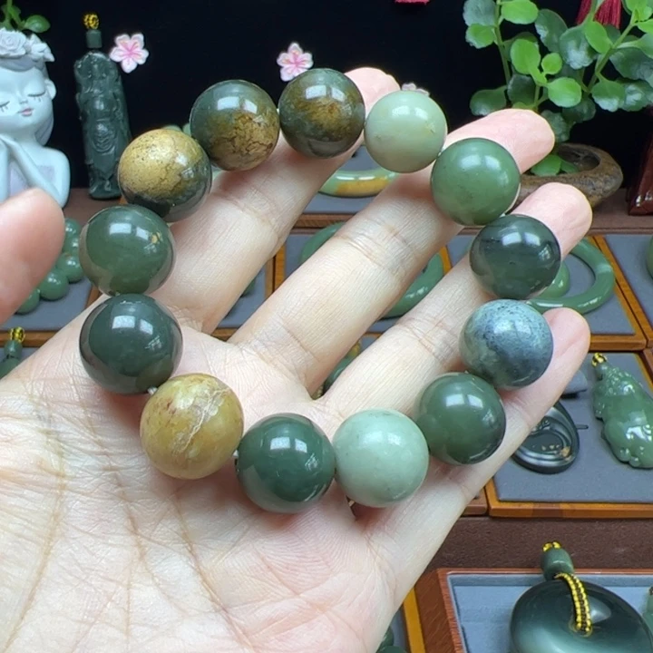 岫岩河磨玉（透闪石质玉）未镶嵌手链