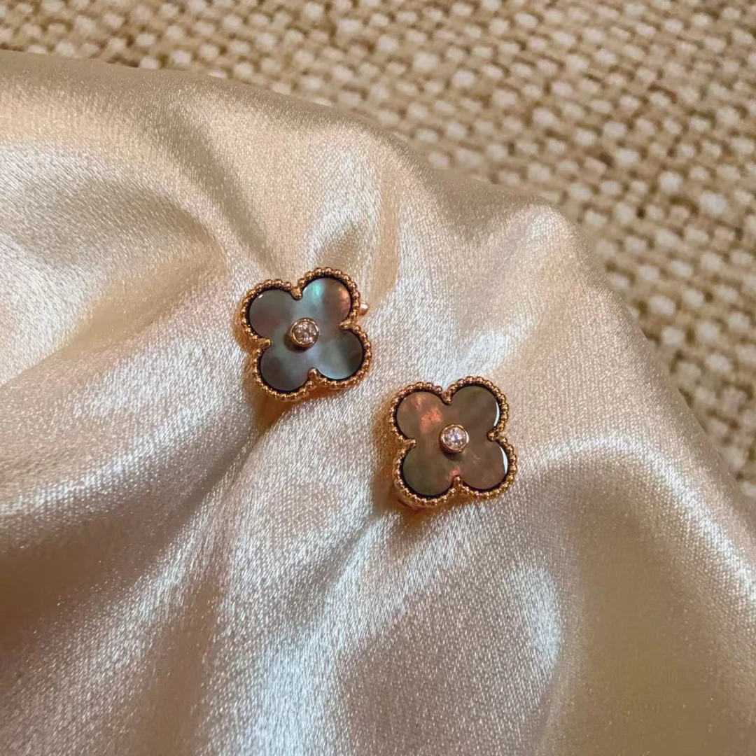 耳饰 ED050简约镶嵌复古紫色耳环首饰轻奢百搭时尚