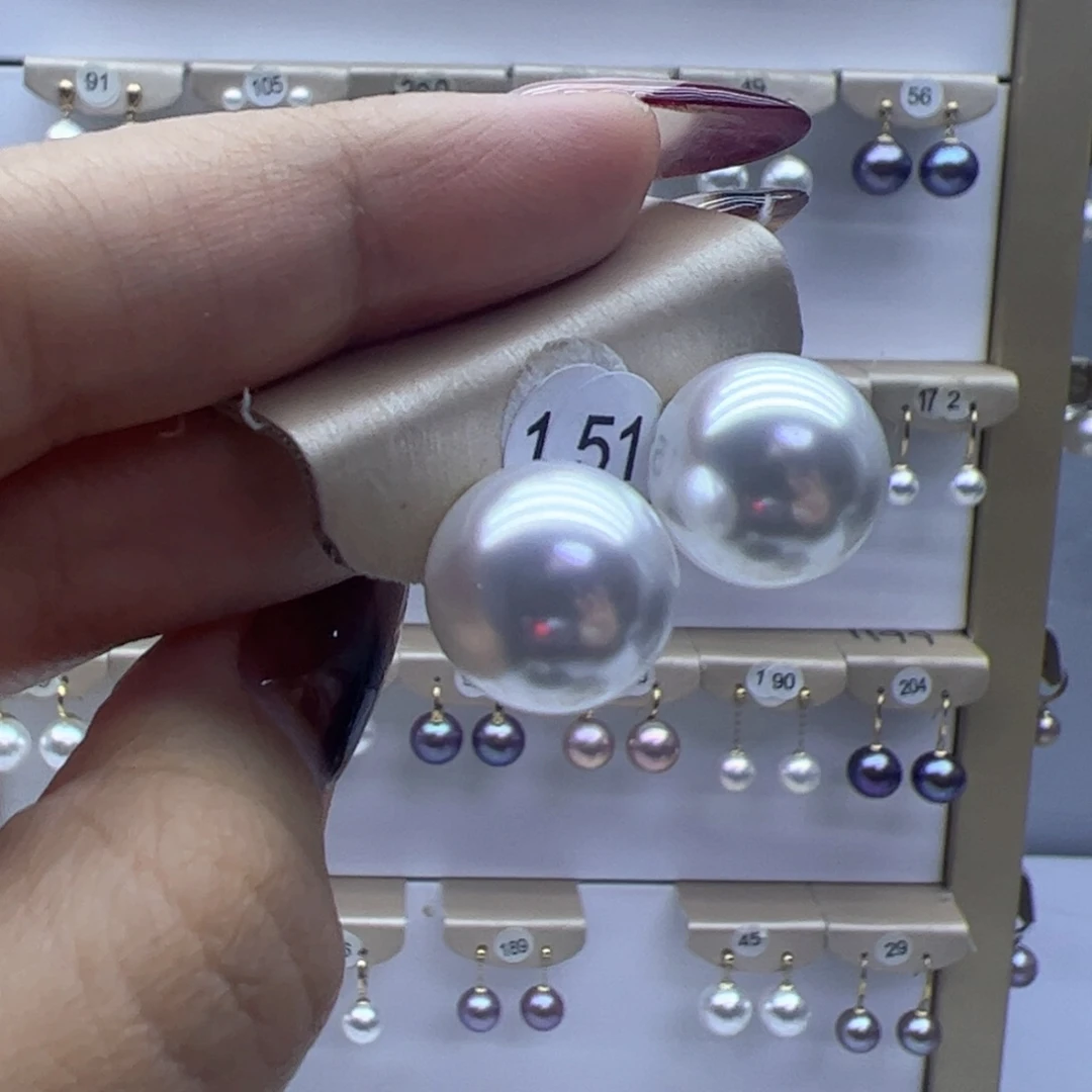 淡水珍珠耳饰18K金镶嵌