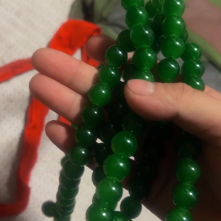 石材绿色大的108个豆