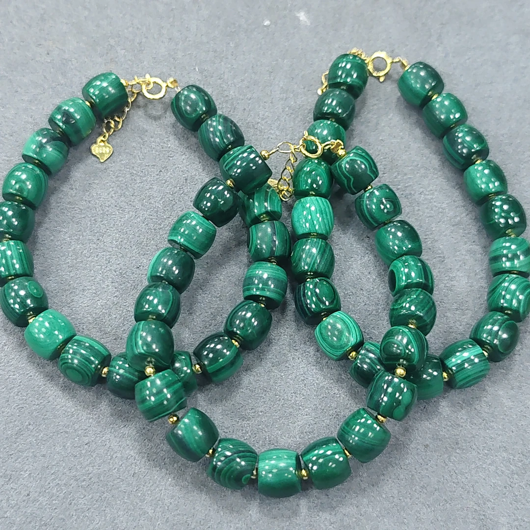 【书记甄选】天然孔雀石老型切单圈手链 多样性发一件 约8mm CC3711