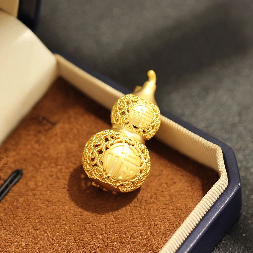 铜胸针 优雅复古中式古法福字葫芦胸针立体国风别致百搭别针配饰