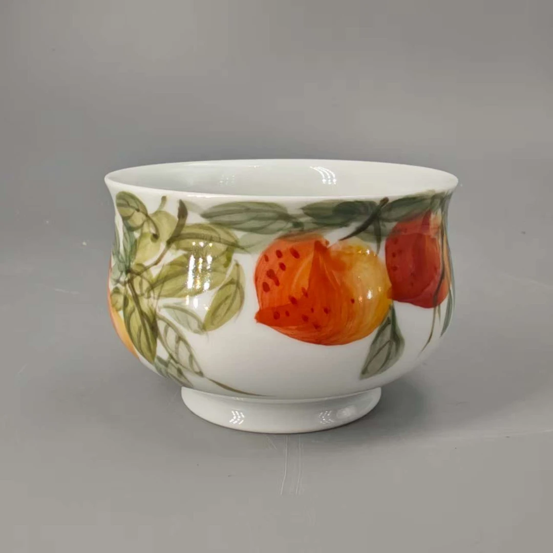 【景德】吕传石寿桃炉式杯 lcs0004