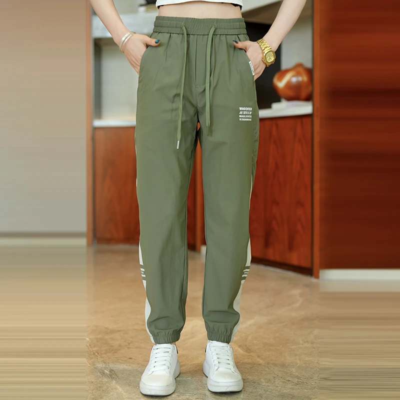 2025春夏季冰丝薄款休闲裤男士韩潮版流透气水洗弹力冰丝休闲子男