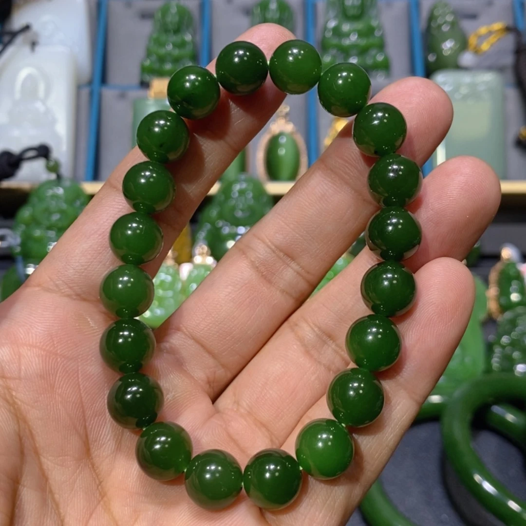 【闪购商品】和田玉吊坠(不含链)未镶嵌俄七红皮辣绿手串 10