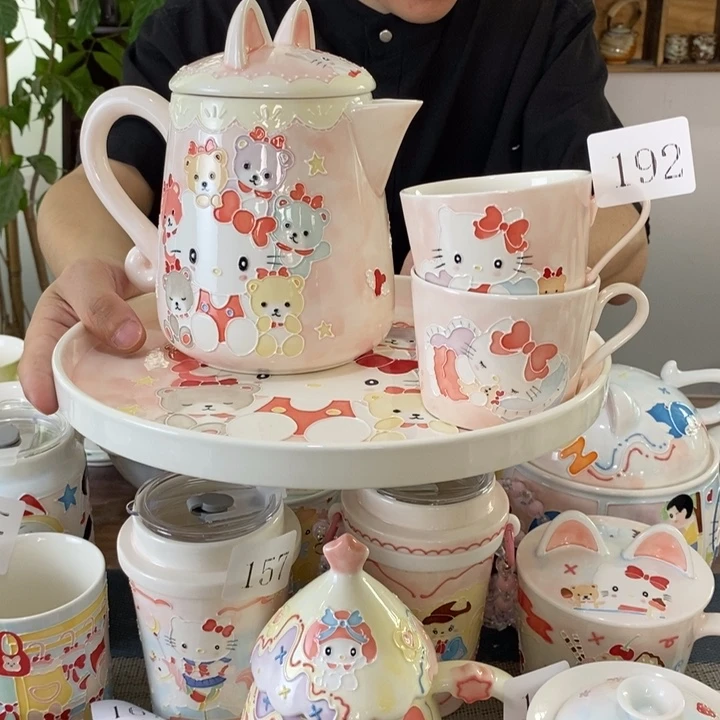 瓷片S***粥景德镇釉下彩手绘