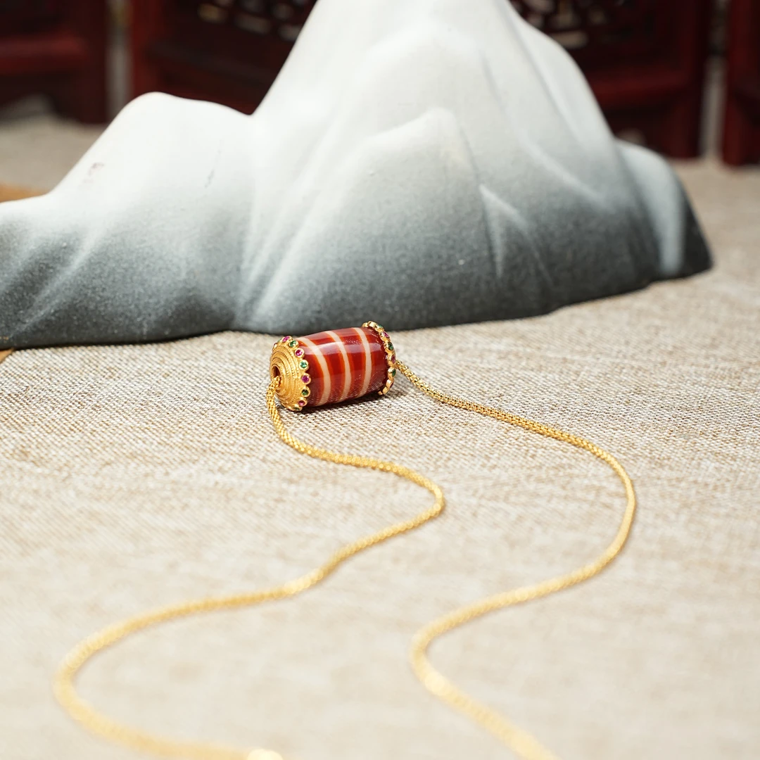 【观澜珠宝】 多图腾玛瑙项链 复古民族凤藏式吊坠 多样发其一 1429