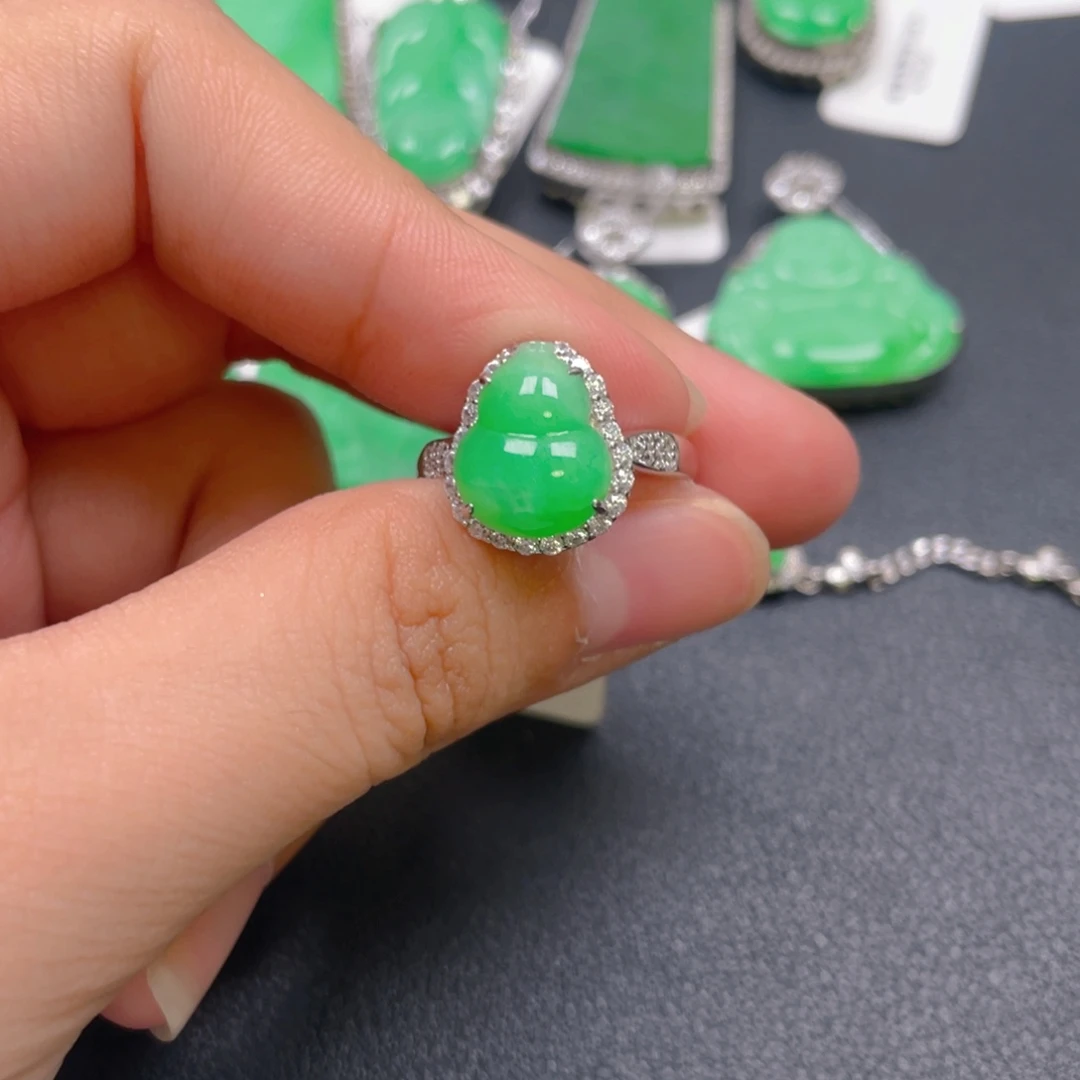 翡翠银S925镶嵌吊坠(不含链)