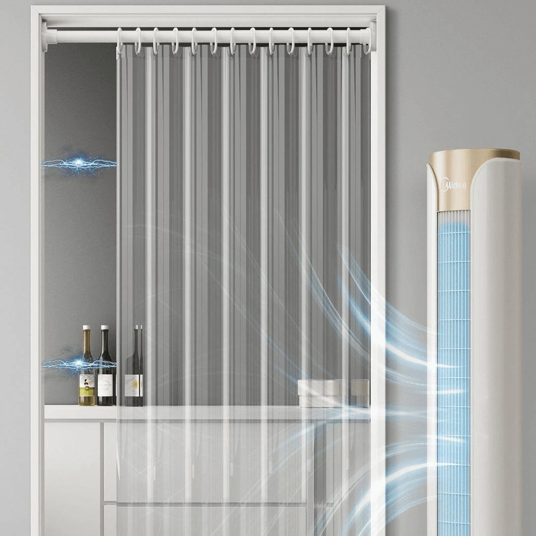 Z隔空调门帘防走冷气隔断帘挡风透明软帘子厨房防油烟免打孔遮挡