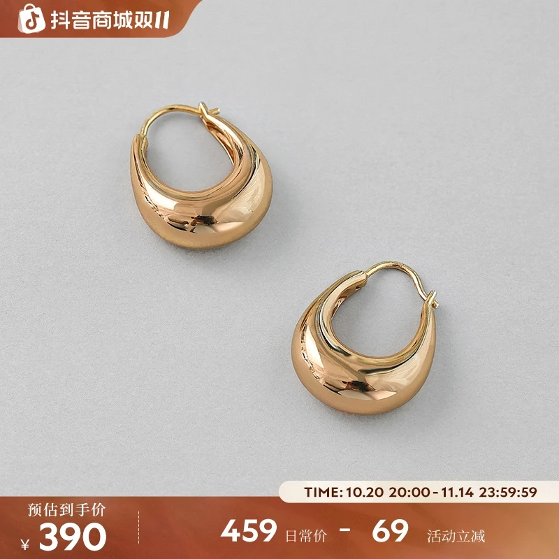 925银耳饰 白岚月亮耳环女2025新款气质法式金色春夏耳饰ED1990