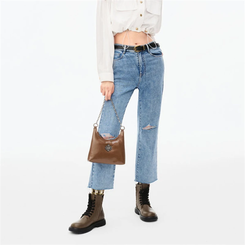 L295百搭牛仔喇叭裤