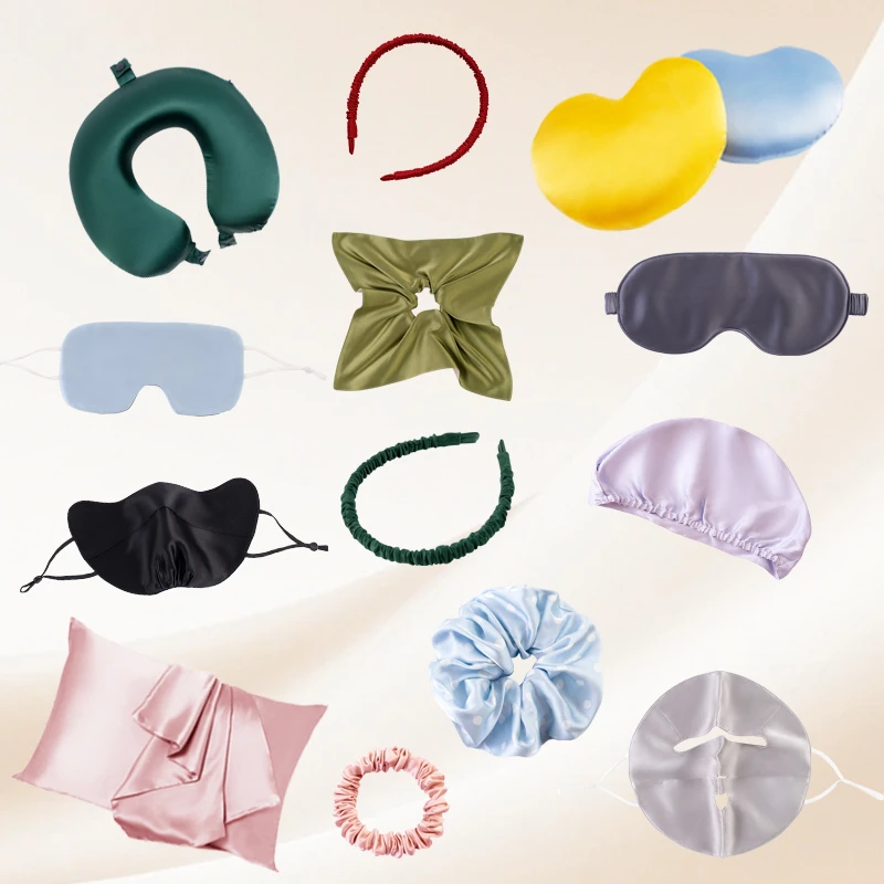 真丝工厂15-45桑蚕丝制品真丝发饰枕套抱枕口罩面罩成品备注编号