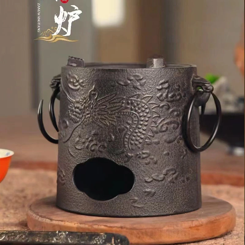 游龙铸铁碳炉煮茶炉明火纯手工