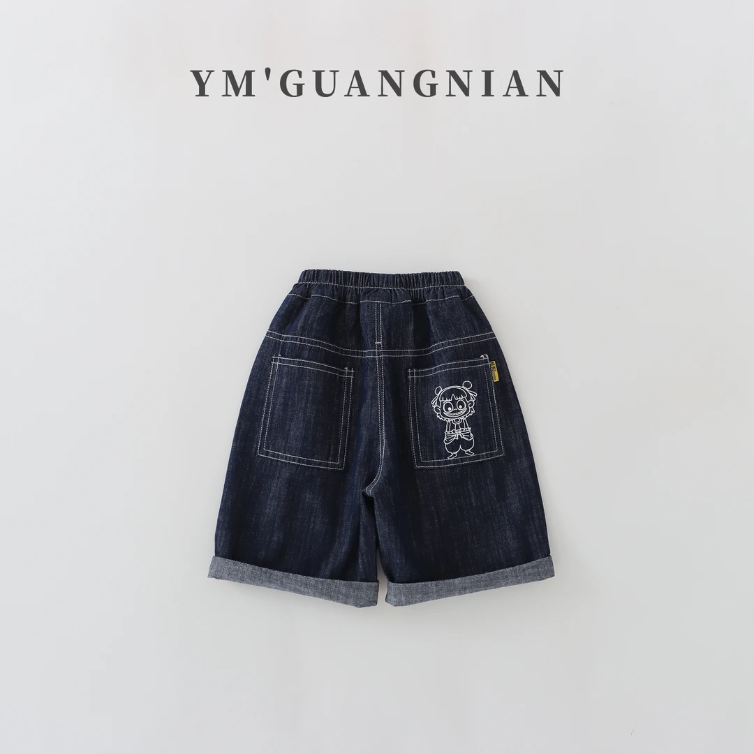 【幼棉光年】夏季男童百搭休闲牛仔裤儿童水洗舒适七分裤6211166