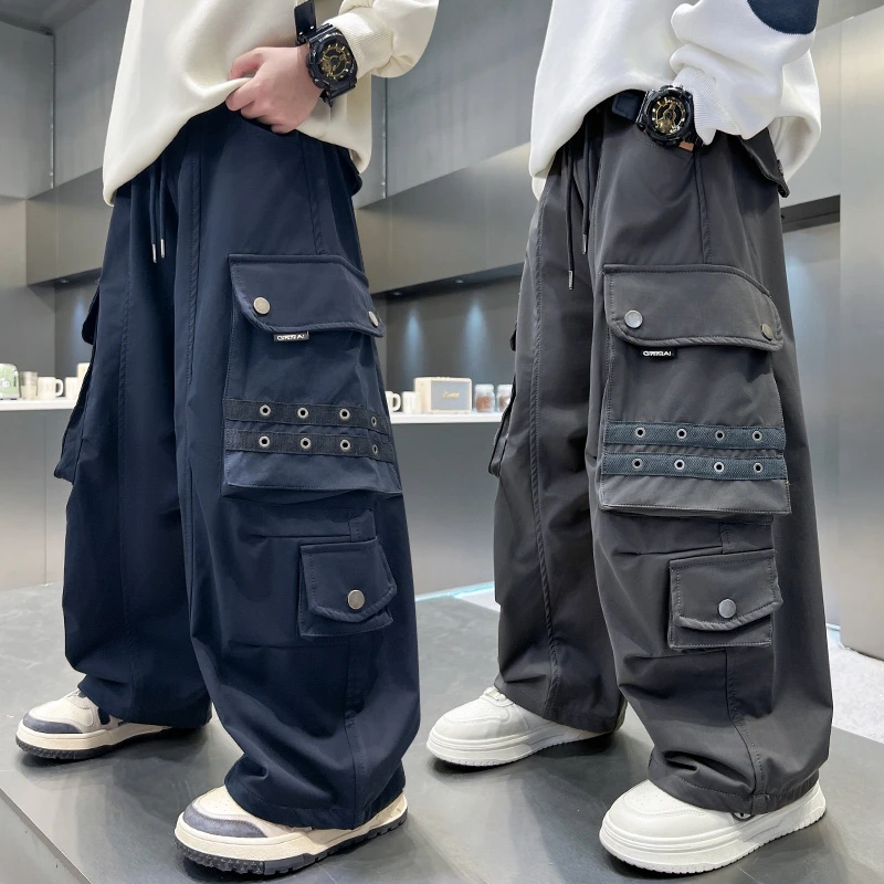 男童工装裤子春秋款2025新款痞帅儿童装秋季休闲裤大男孩秋装潮牌