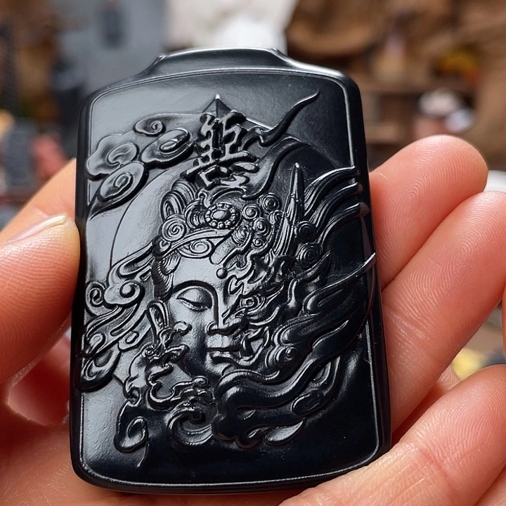 和田玉（墨玉）未镶嵌吊坠(不含链)高羊脂76克