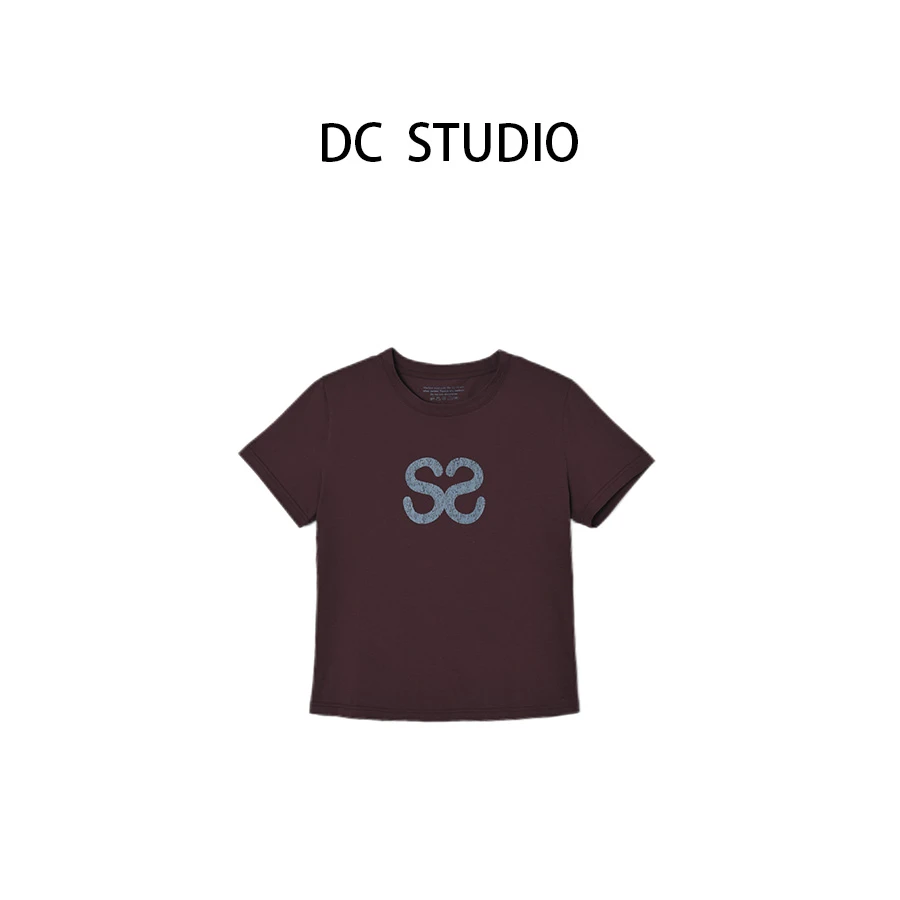 DC STUDIO【伊人相拥】2025新款夏装时尚休闲百搭潮流印花圆领T恤