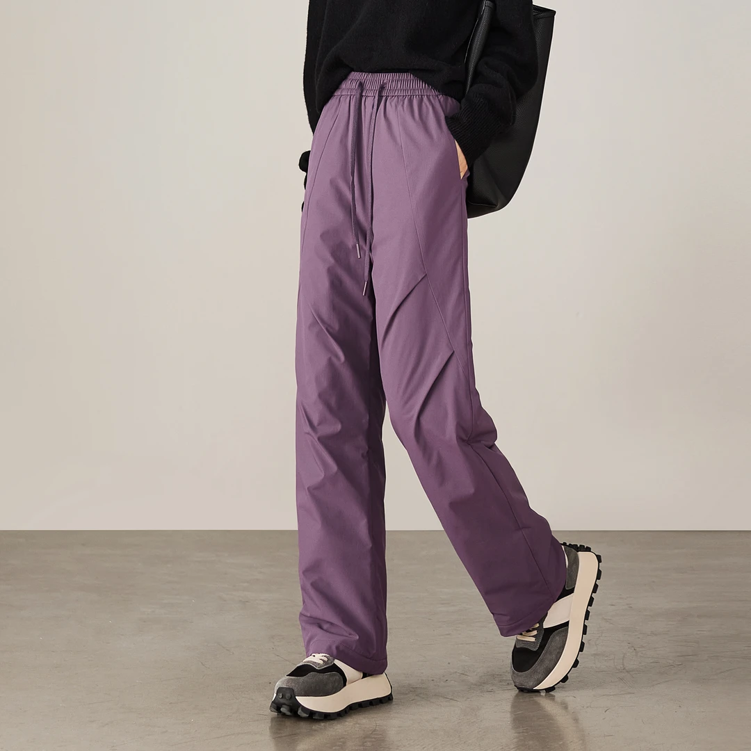 索菲丝尔2025冬季新百搭宽松显瘦高腰加厚保暖休闲羽绒裤女541898