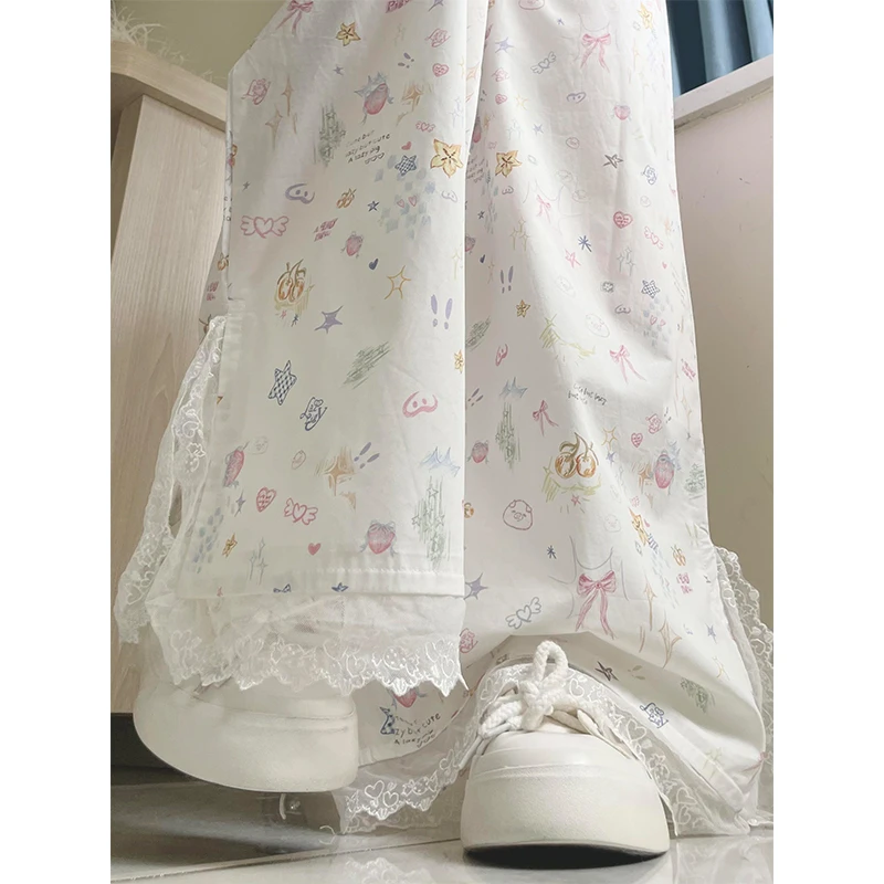 【蝴蝶结蕾丝花边】可爱甜美睡裤睡衣女款爆款2025新款亲肤遛弯裤子