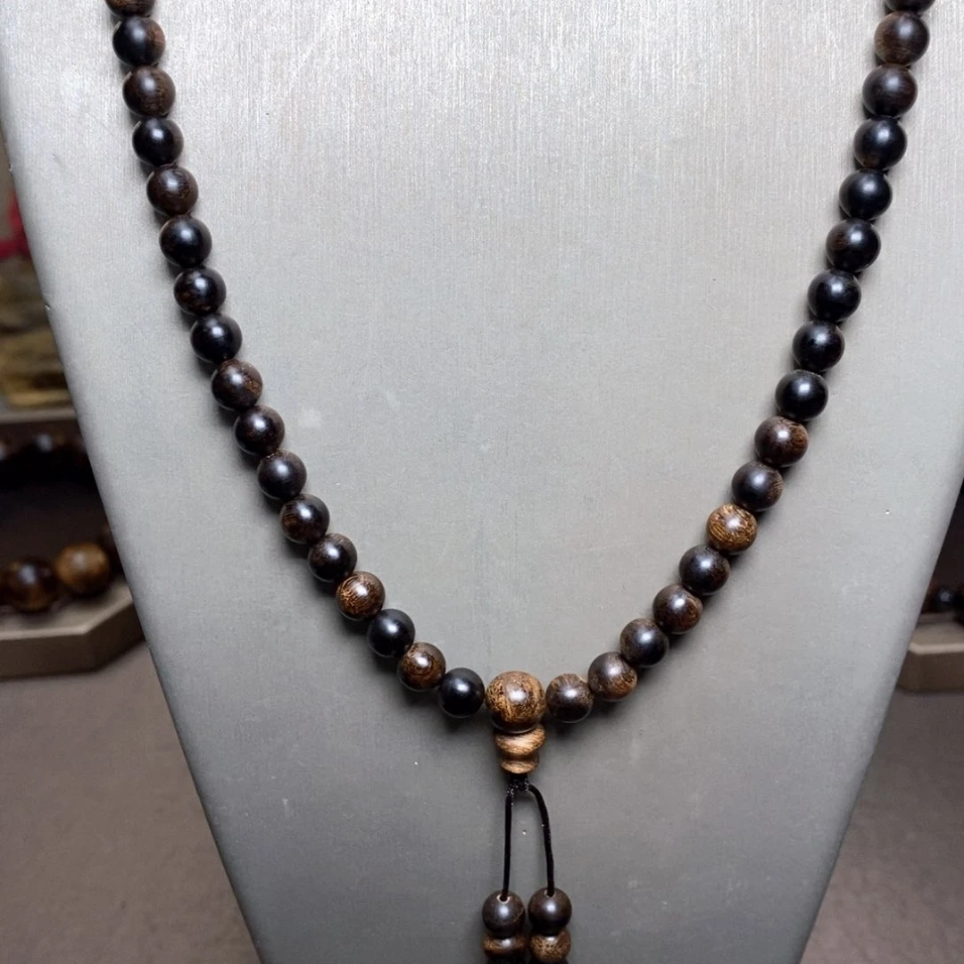 沉香手串越南芽庄白棋楠瘤疤06×108