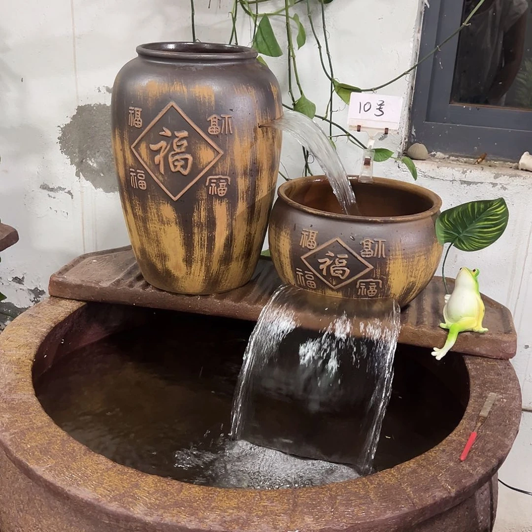 紫砂花盆流水罐+40瓦泵弯头软管