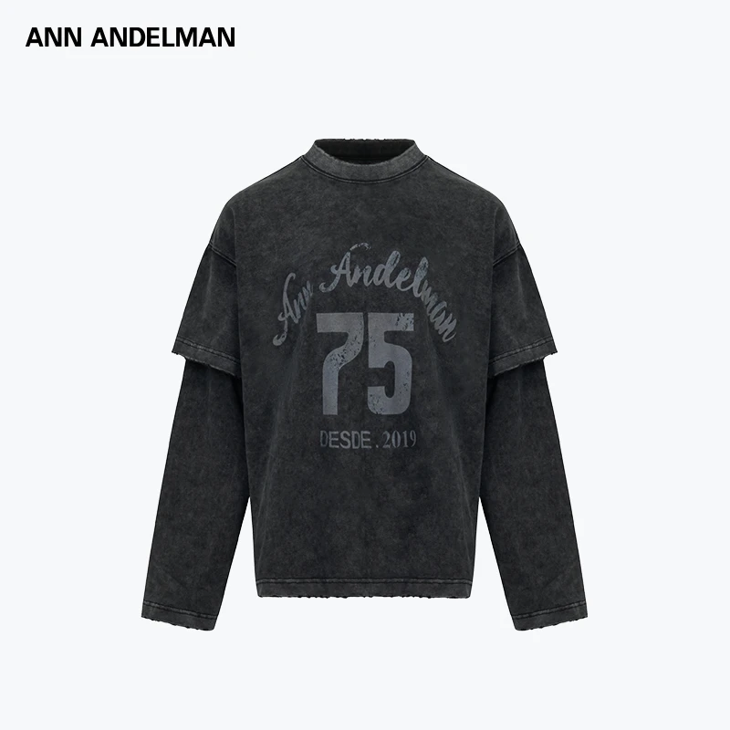 ANN ANDELMAN25春夏时尚休闲假两件印花圆领长袖【商场同款新品】