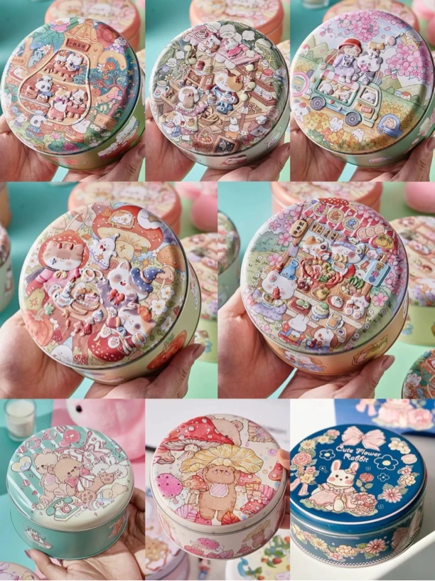 装剪刀，装针十字绣工具铁盒