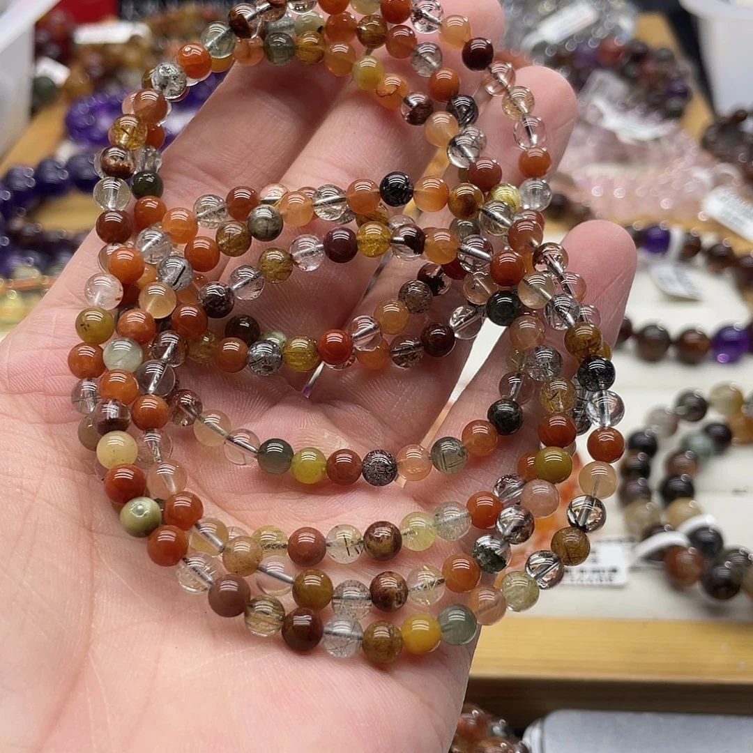 水晶手链未镶嵌多样性发货发一条