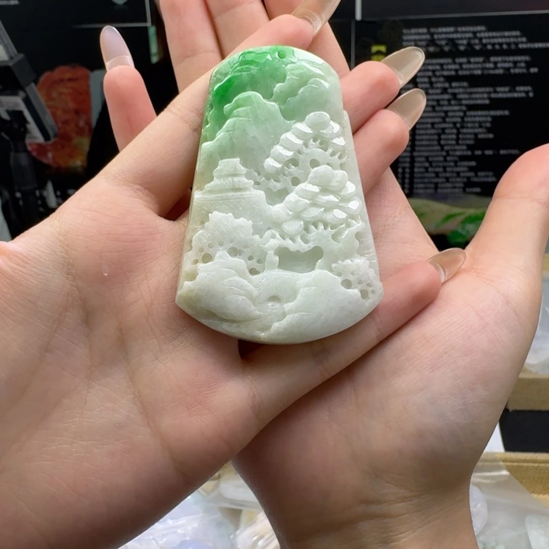 翡翠未镶嵌颈饰天然