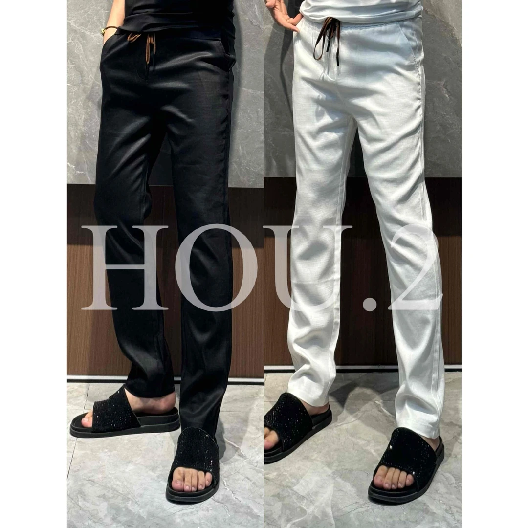 【ZG】25011 “意式奢华”简约百搭亚麻混纺小直筒休闲裤时尚大气