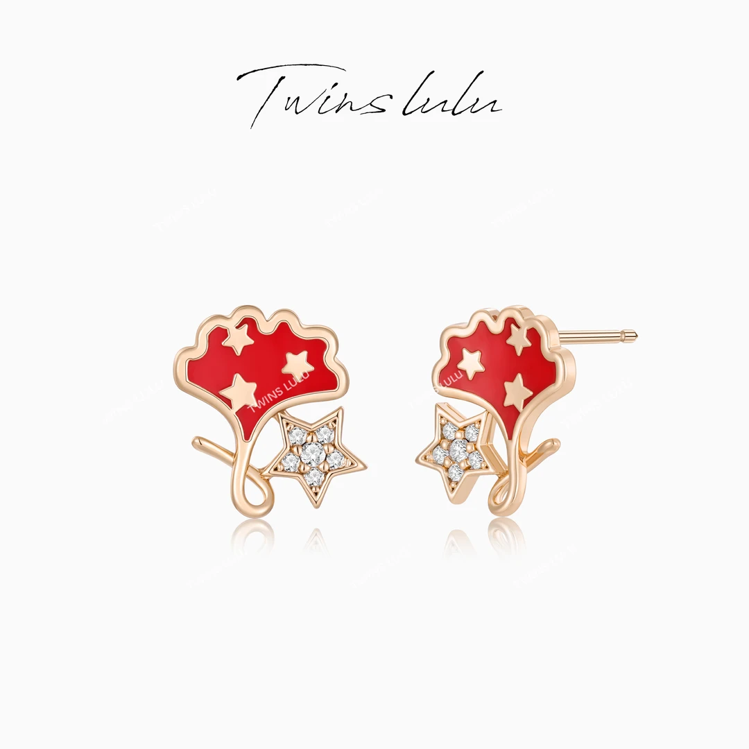 TWINS LULU【枫叶】新年款 镀K金 小众高级设计感枫叶耳环TSL2850