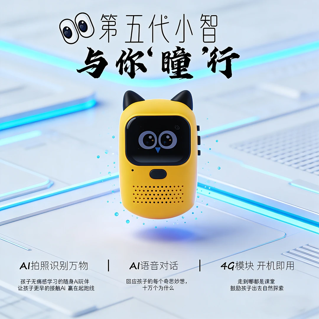 第五代小智ai机器人智能语音对话识别万物拍照4G联网口语早教学习