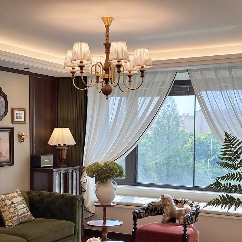 2024年新款美式复古客厅吊灯法式中古风主灯南洋风卧室餐厅吸顶灯
