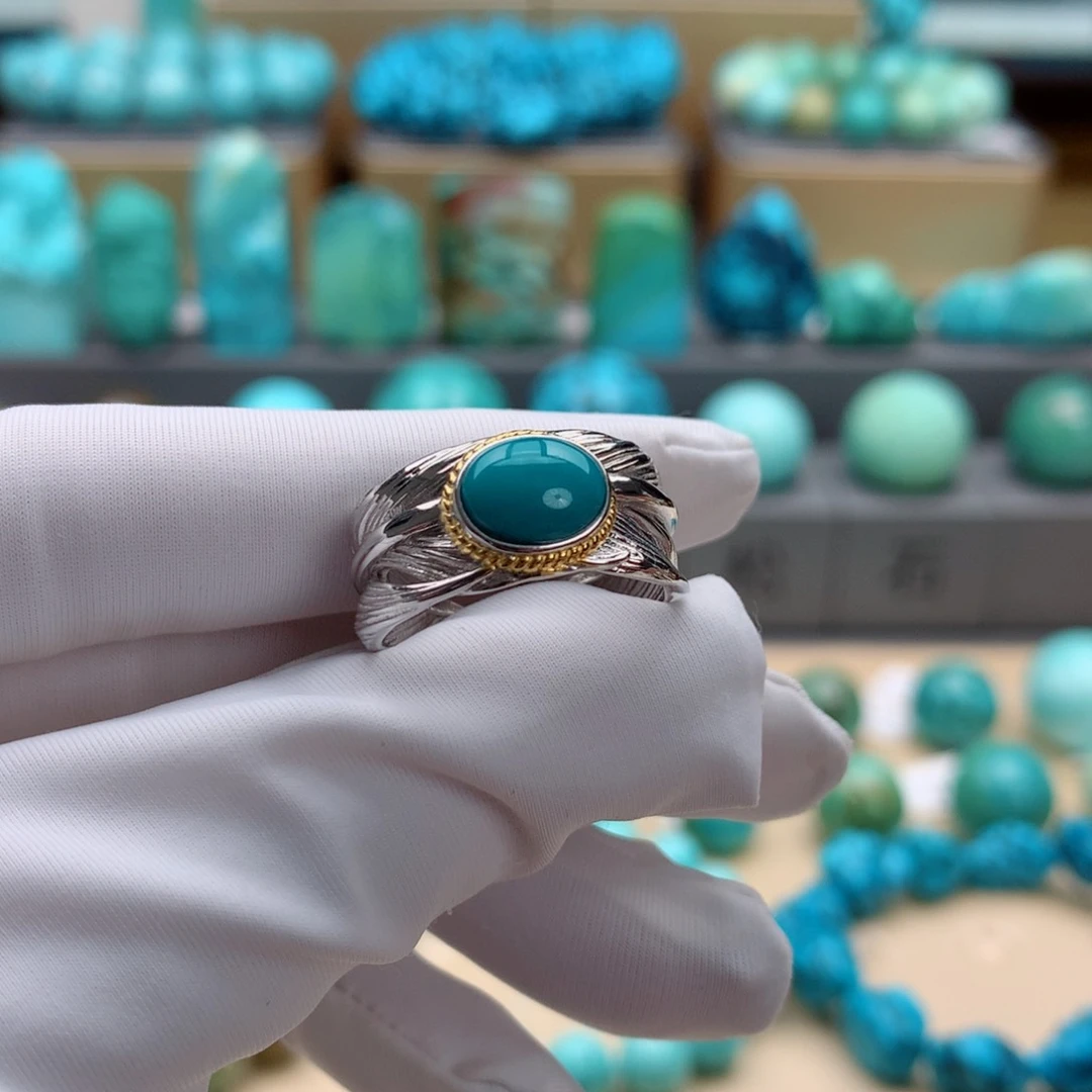 银S925镶嵌绿松石挂件