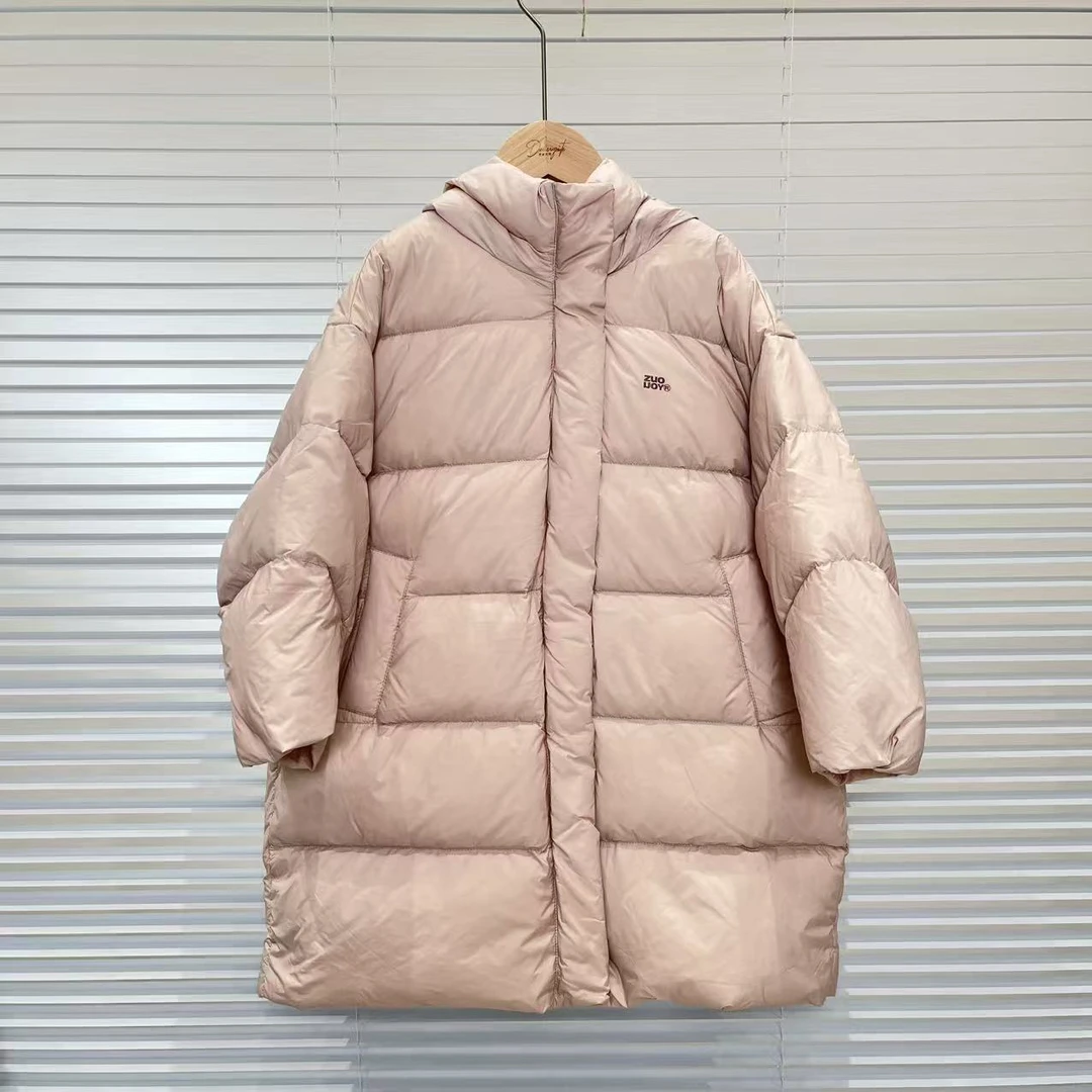 秋冬女童长款羽绒服雾粉色 2039热系