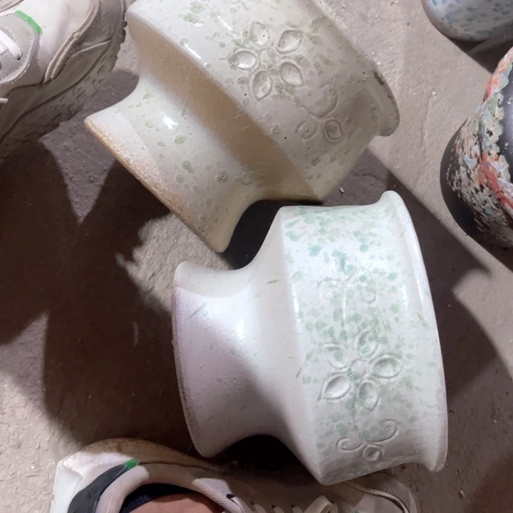 紫砂花盆口径21高度17两只正品
